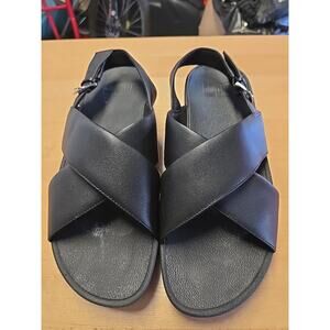 FitFlop K03-001 Lulu Black Criss-Cross Slingback Sandal Shoes Women's US 9